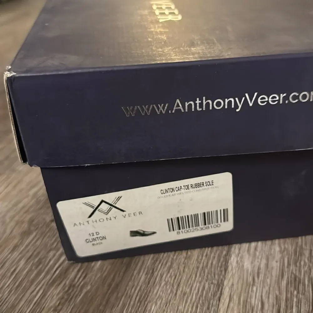 Anthony Veer Clinton Cap Toe Oxford Dress Shoes for Men Rubber Sole Size 12
